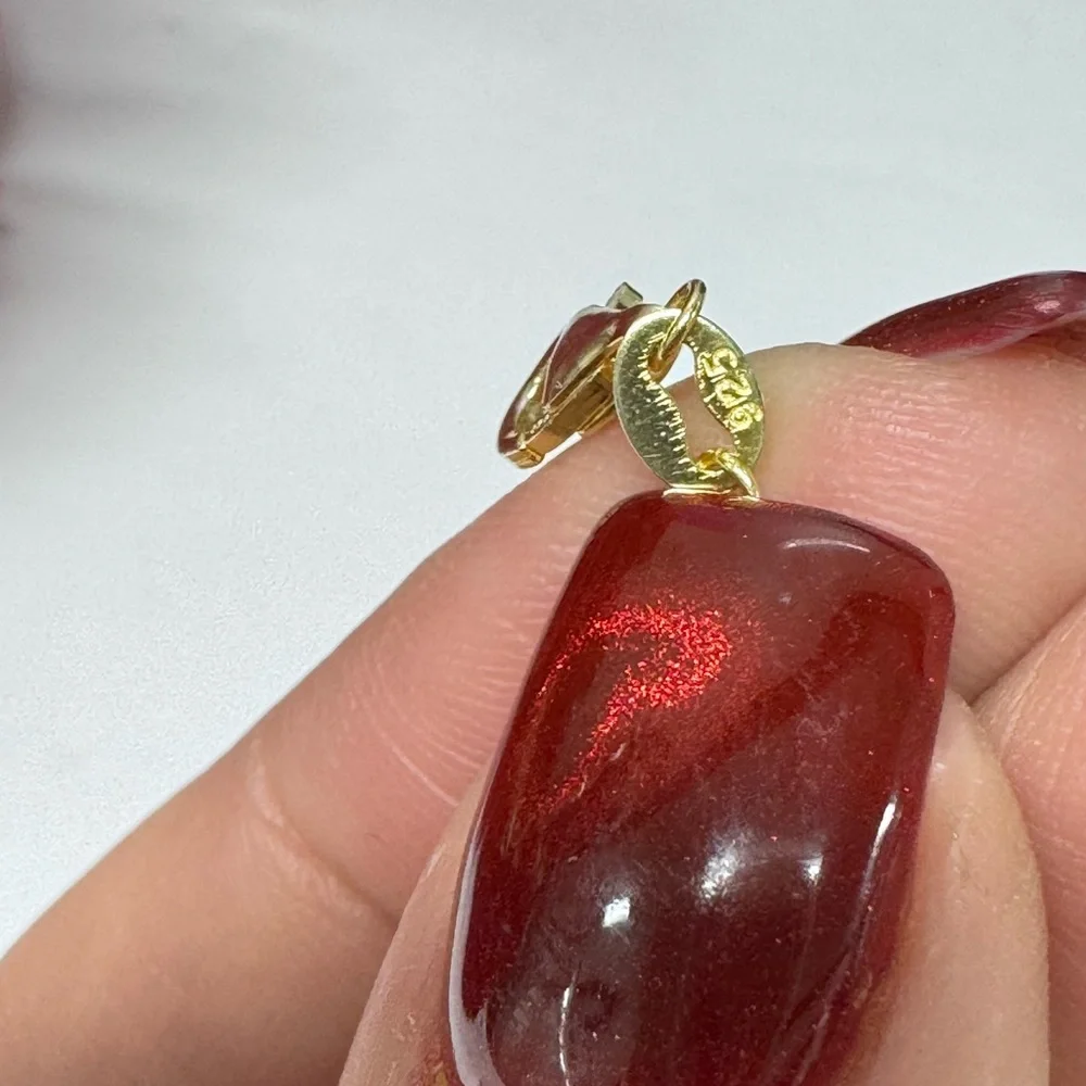 ❤️‍🔥14K/925S CUSTOM RED CARNELIAN CLOVER SET - Picture 6 of 12